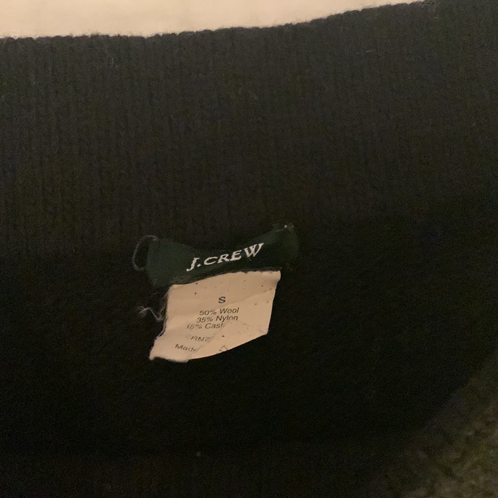 J Crew Wool Black Mock Turtleneck, cropped with bell sleeves. - Picture 3 of 3